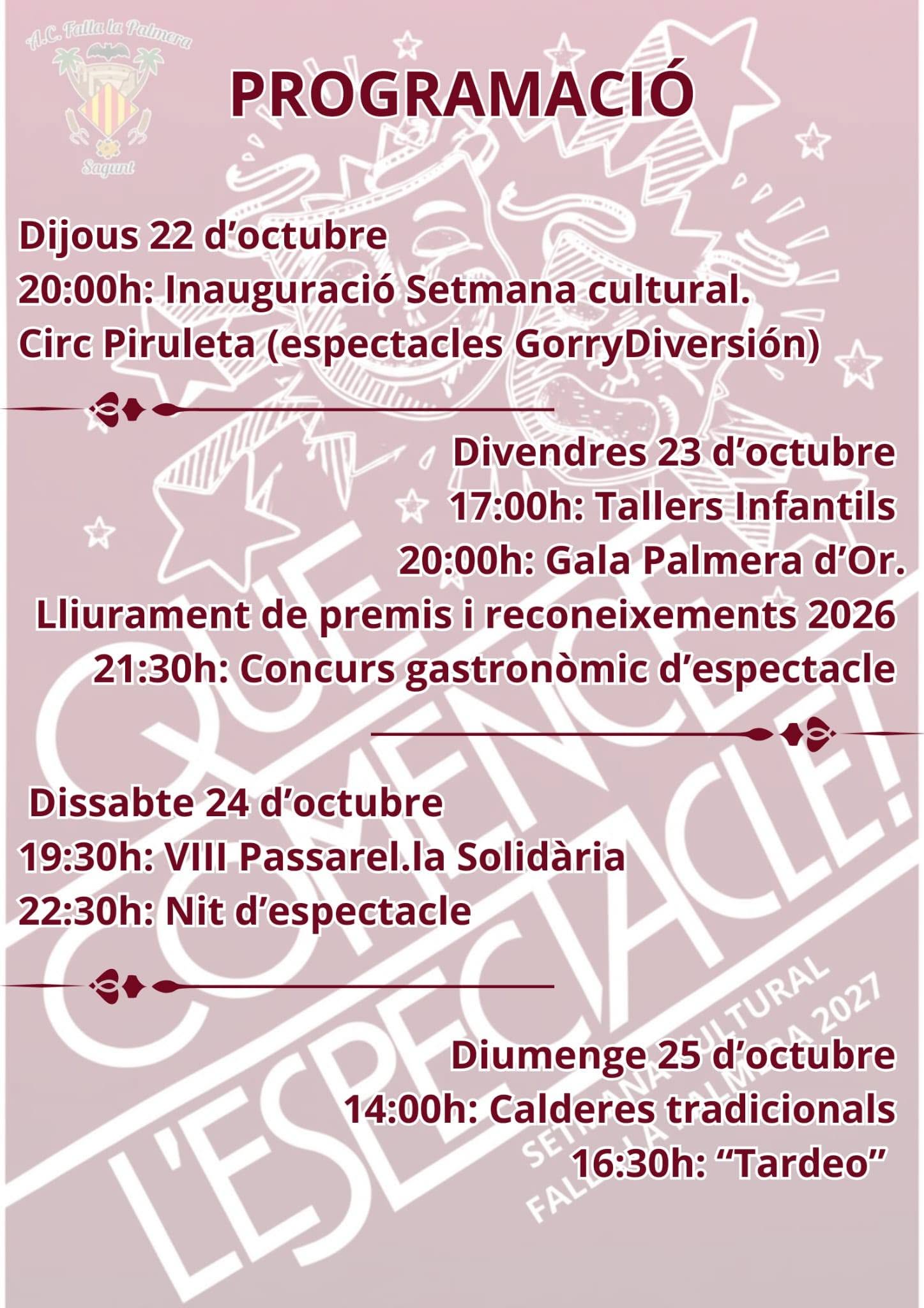 📚 Setmana Cultural, Falla La Palmera Sagunto.