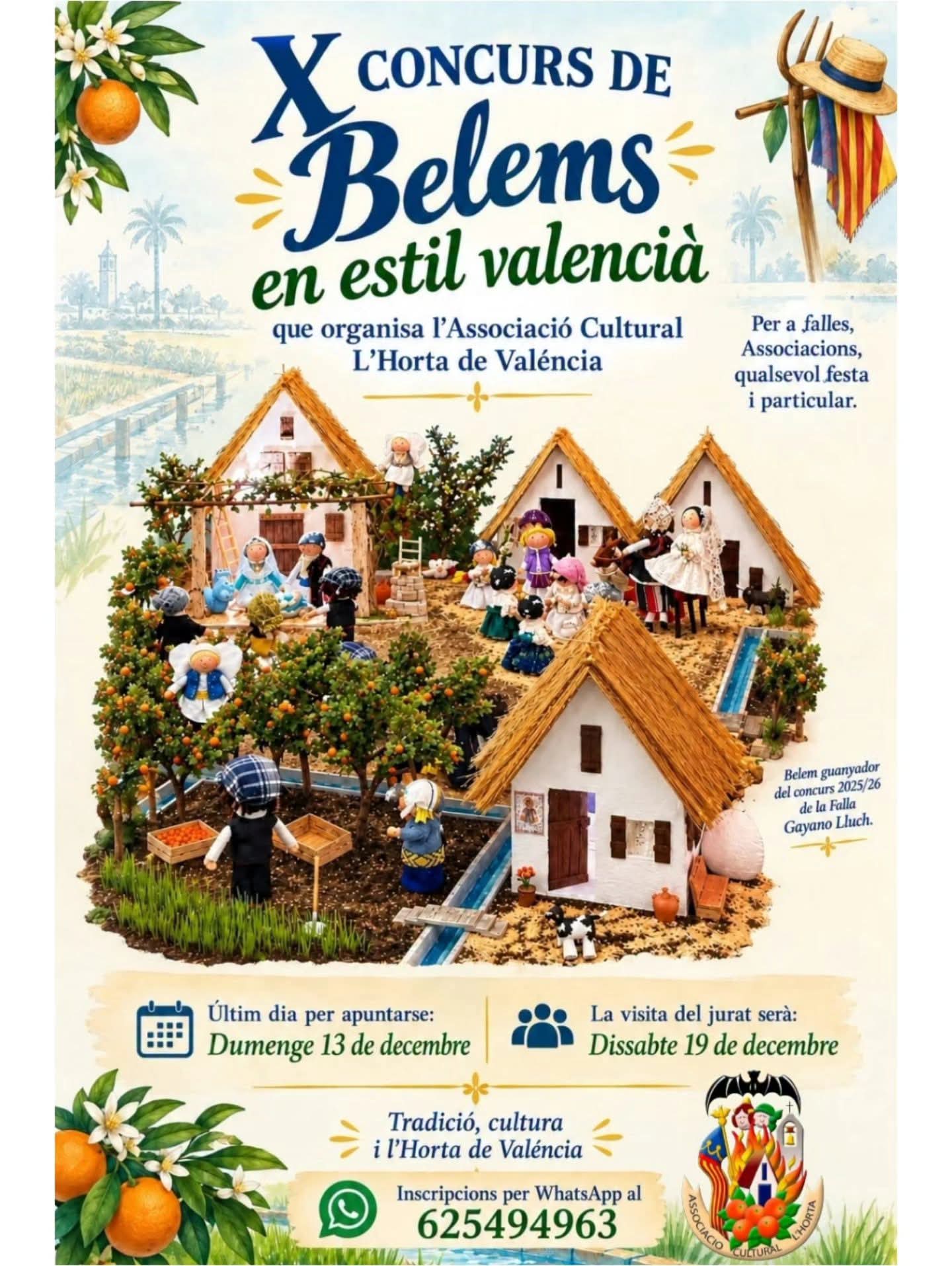 🔹L'Associació Cultural l'horta de Valéncia convoca el tradicional concurs de Belems.