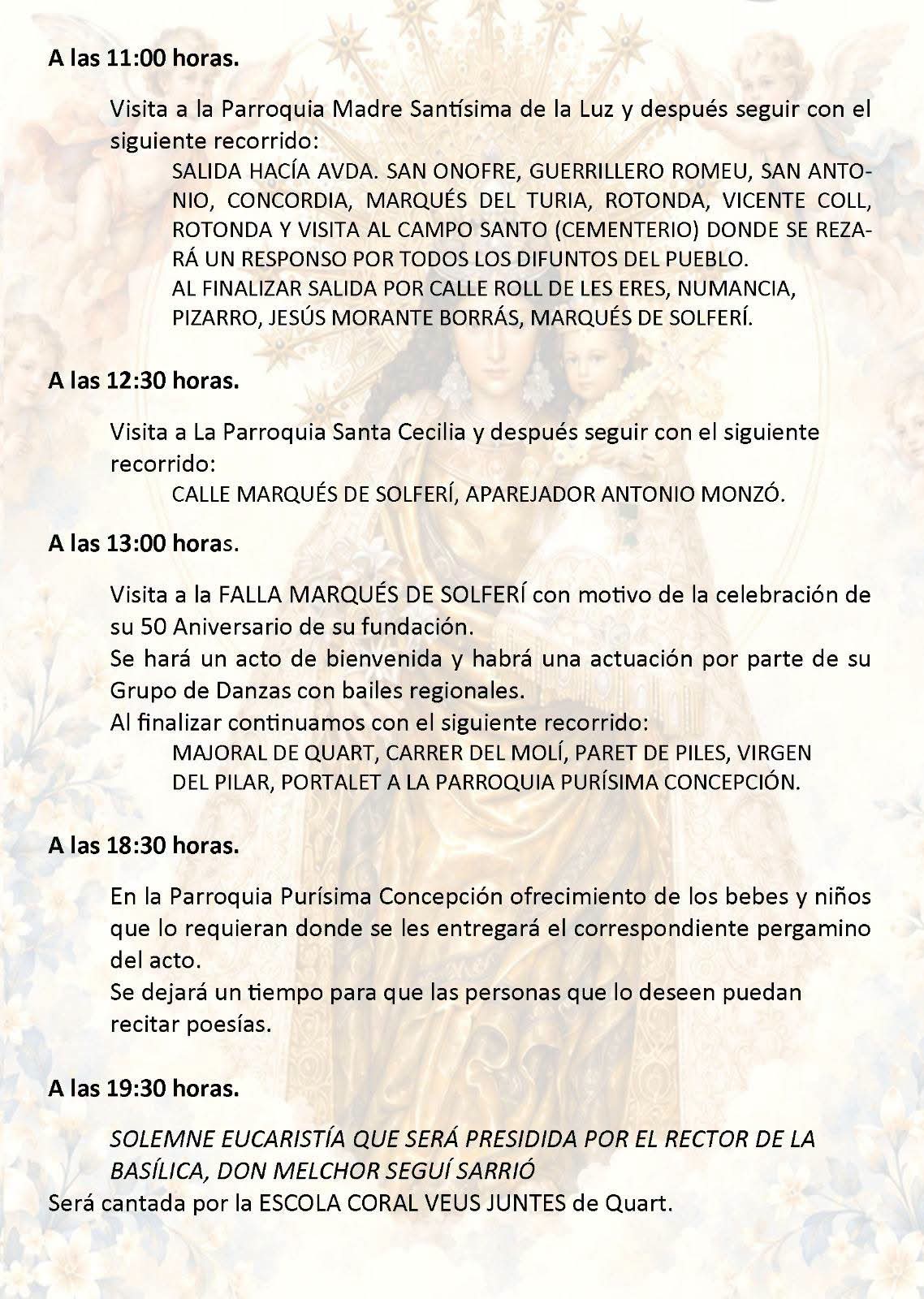 🔹Visita Virgen de los Desamparados a Quart de Poblet.