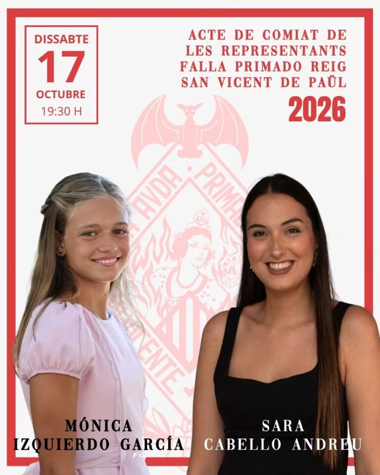 ✨ Comiat Representants 2026 Falla Primado - Reig San - Vicente De Paúl.