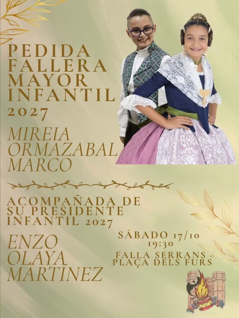 ✨ Pedeida representantes infantiles Falla Serrans - Plaça dels Furs.