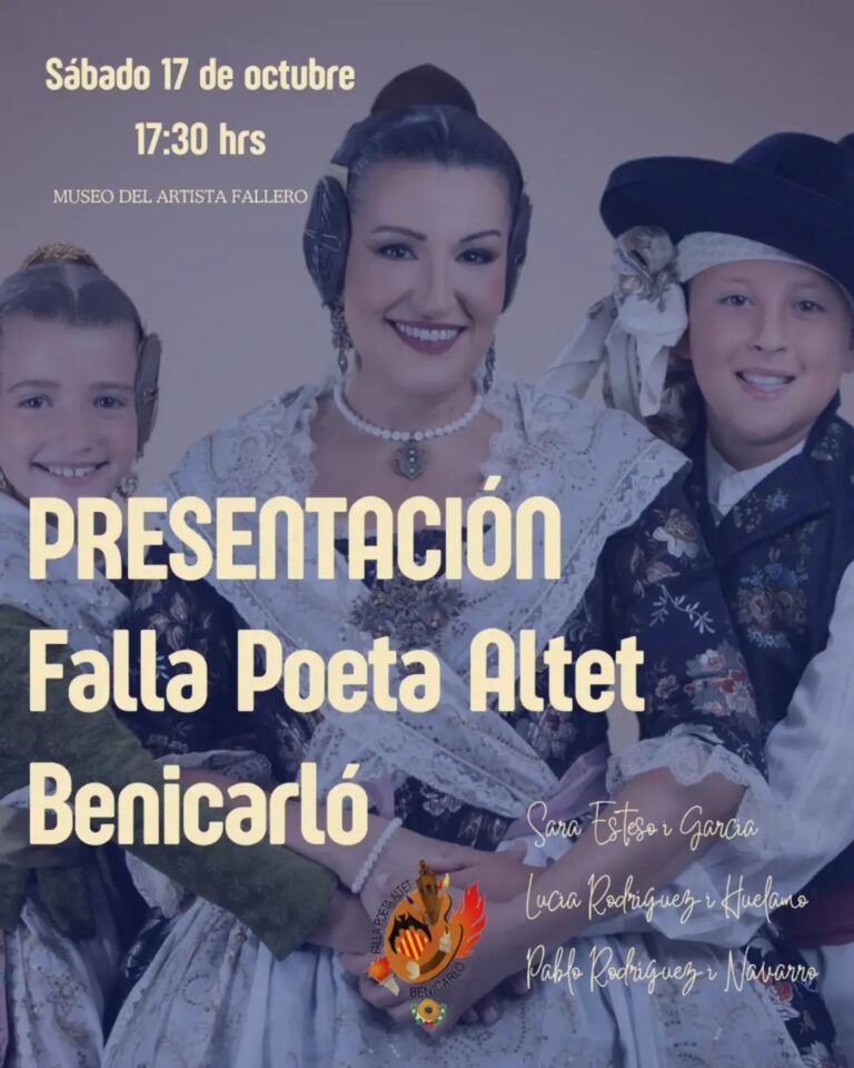 ✨ Presentación de nuestros representantes, Falla Poeta Altet Benicarló.