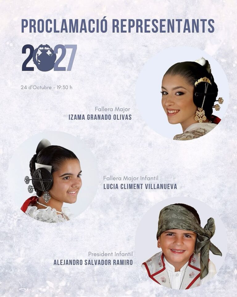 ✨PROCLAMACIÓN REPRESENTANTES 2027, Falla Marqués de Montortal Berní i Català.