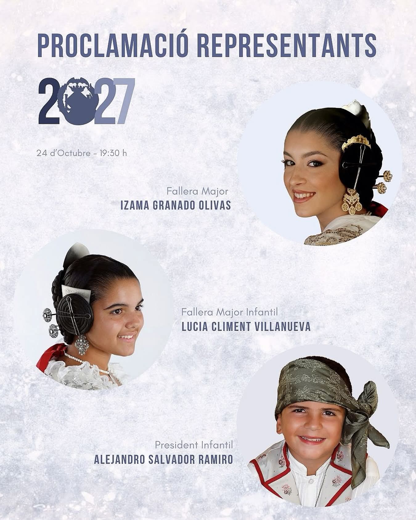 ✨PROCLAMACIÓN REPRESENTANTES 2027, Falla Marqués de Montortal Berní i Català.
