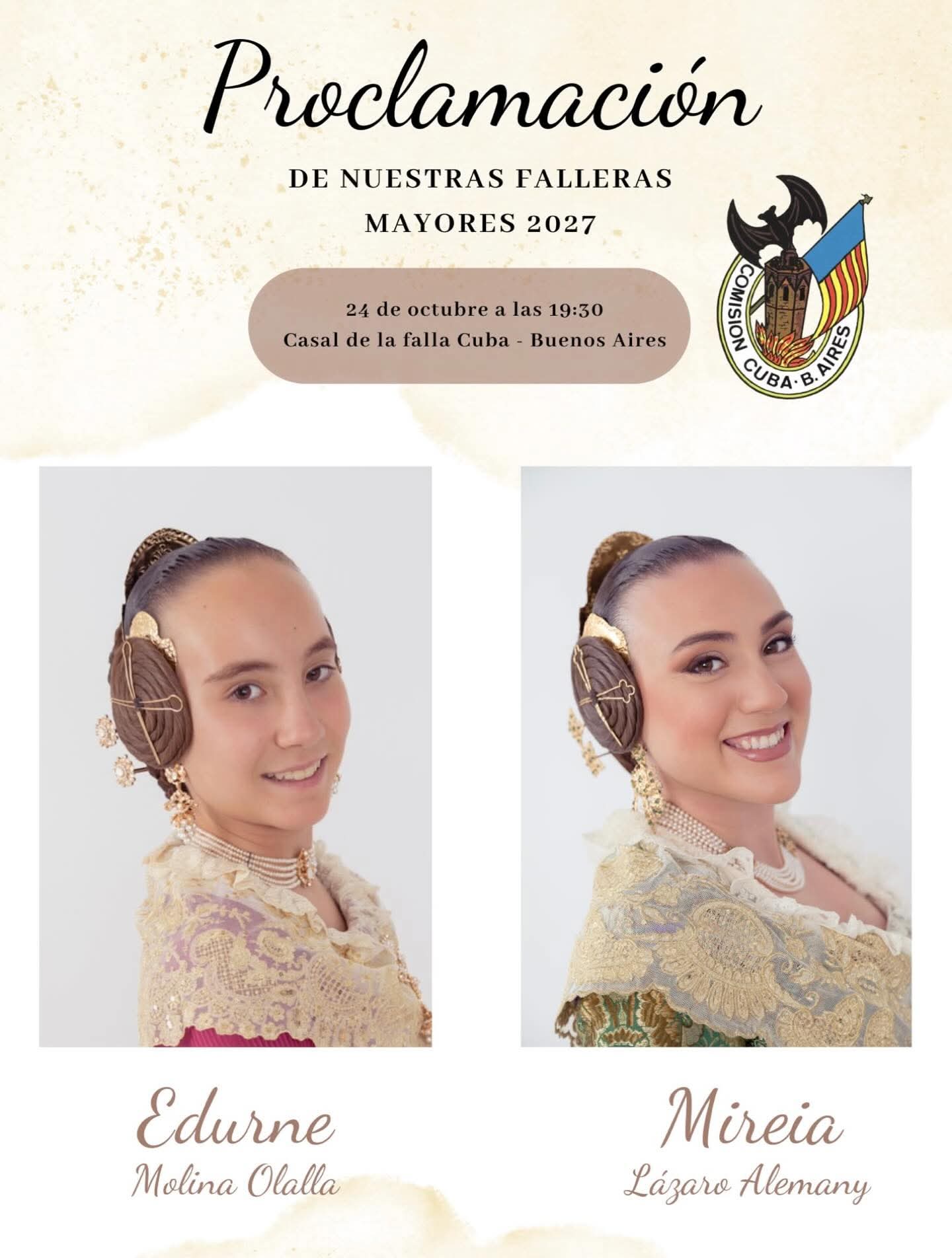 ✨ Proclamación de las falleras mayores, Falla Cuba - Buenos Aires.