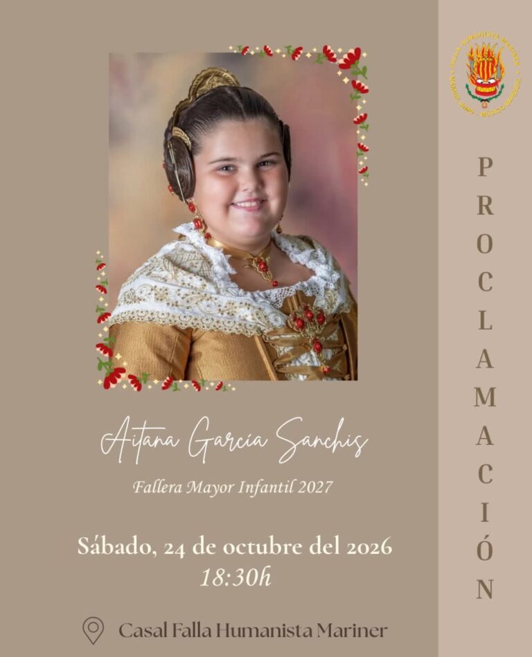 ✨ Proclamación de nuestra Fallera Mayor Infantil, Falla Humanista Mariner.