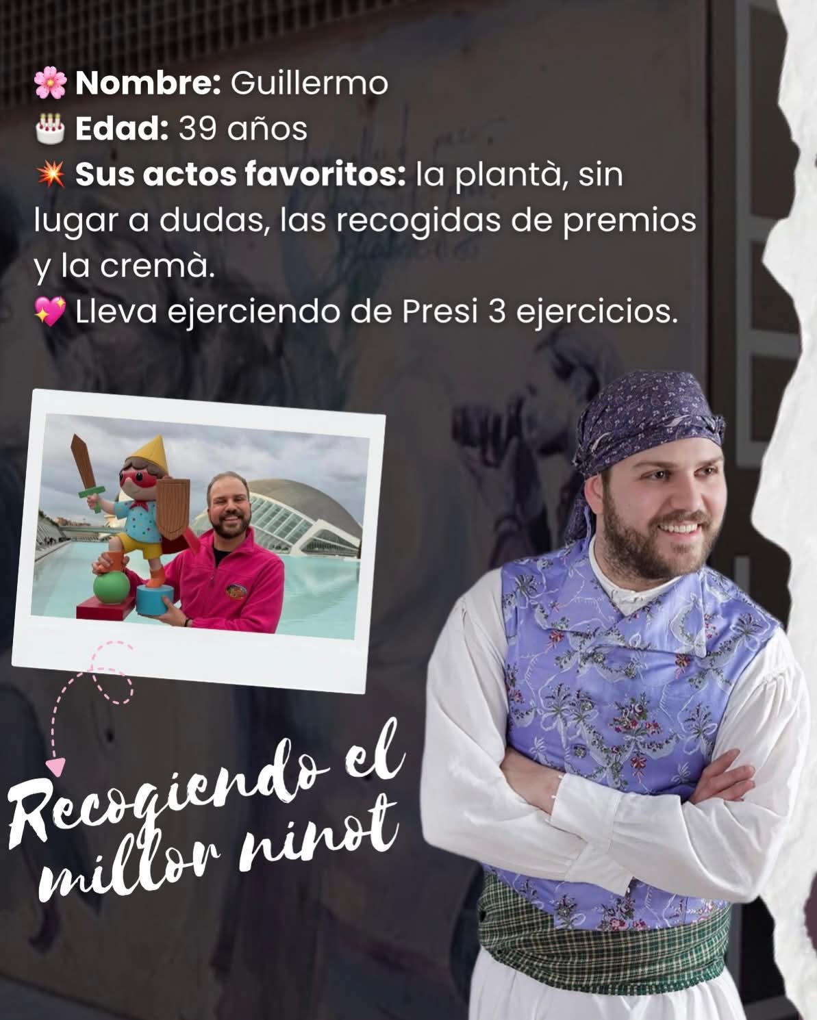 🩷✨ CONOCEMOS A GUILLE, NUESTRO PRESIDENTE 2027, Falla Blanquerías.