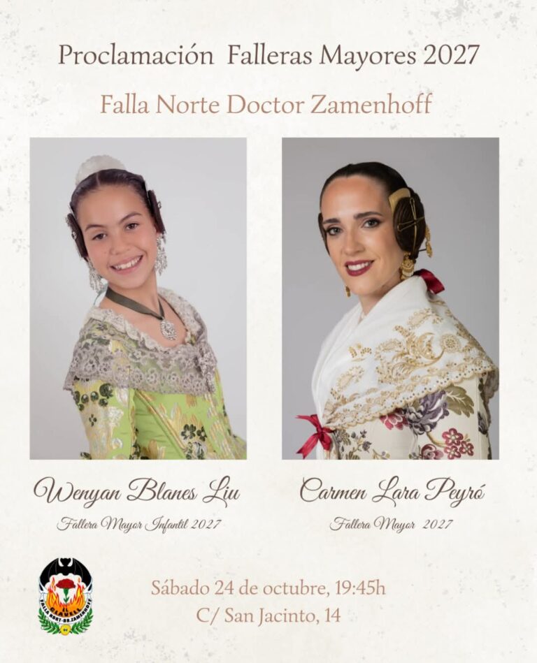 ✨💐Proclamación de las Falleras Mayores 2027, Falla Norte DrZamenhoff.